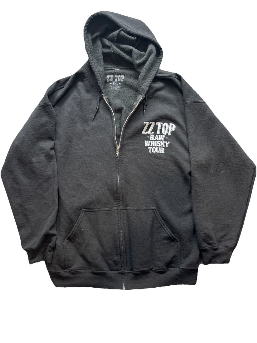 ZZ Top Raw Whiskey 2022 Tour FullZip Up Men’s Size XL Texas Rock.